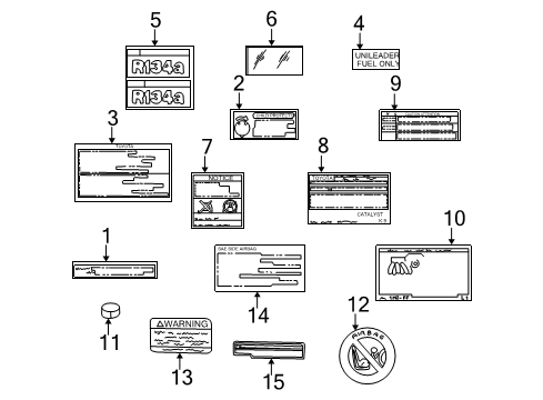 Label, Headlamp Voltage Caution Diagram for 74533-33010