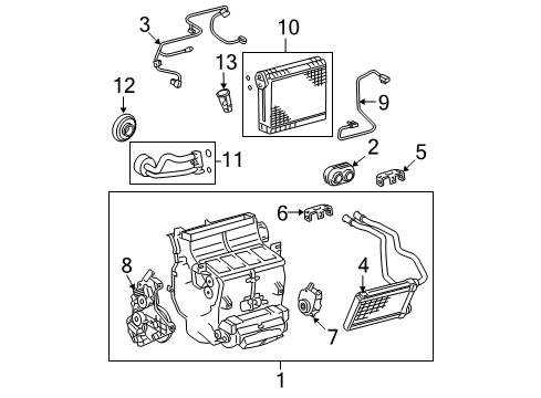 2011 Toyota Tundra A/C Evaporator Components Diagram 1 - Thumbnail