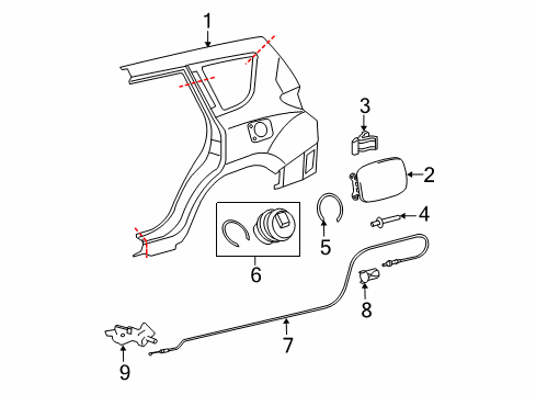 2010 Toyota RAV4 Fuel Door Diagram