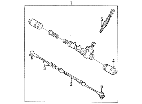 1987 Toyota Corolla Steering Column & Wheel, Steering Gear & Linkage Diagram 7 - Thumbnail
