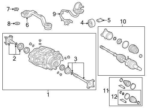 2023 Toyota Prius AWD-e Axle & Differential - Rear Diagram