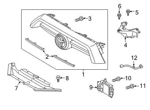 2022 Toyota 4Runner Grille & Components Diagram 1 - Thumbnail