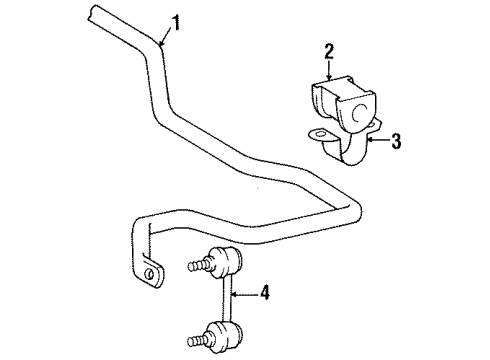 1988 Toyota Celica Stabilizer Bar & Components - Front Diagram