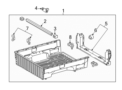 2020 Toyota Tacoma Pick Up Box - Floor Diagram 2 - Thumbnail
