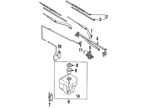 1991 Toyota Cressida Wiper & Washer Components Diagram