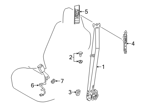 2018 Toyota C-HR Seat Belt Diagram