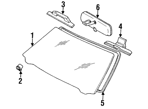 1999 Toyota Avalon Windshield Glass Diagram