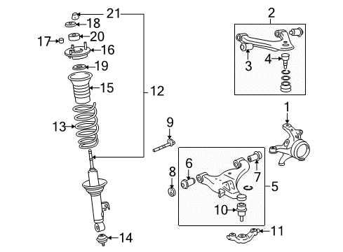 2009 Toyota Tacoma Lower Control Arm, Driver Side Diagram for 48069-04030