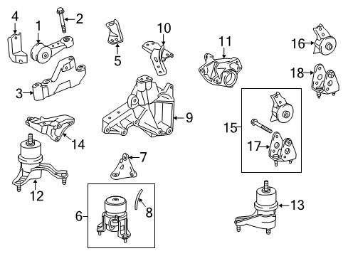 2017 Toyota Highlander Engine & Trans Mounting Diagram 3 - Thumbnail