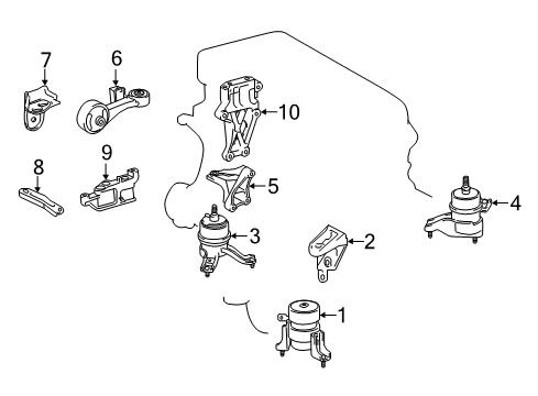 2015 Toyota Camry Engine & Trans Mounting Diagram 2 - Thumbnail