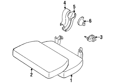 1998 Toyota T100 Rear Seat Components Diagram