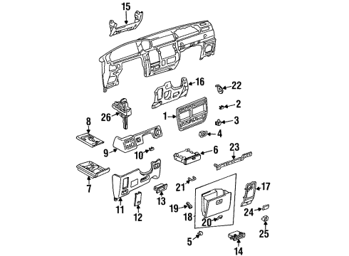 1997 Toyota Land Cruiser Ashtray, Front Diagram for 74102-60080