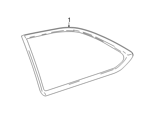 2017 Toyota Highlander Quarter Panel - Glass & Hardware Diagram
