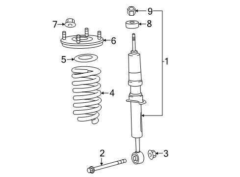 2017 Toyota Land Cruiser Struts & Components - Front Diagram