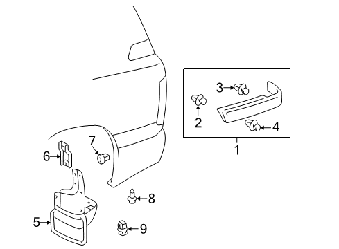 Grommet, Screw Diagram for 90189-06196