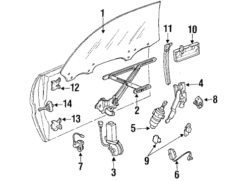1992 Toyota Supra Front Door Diagram