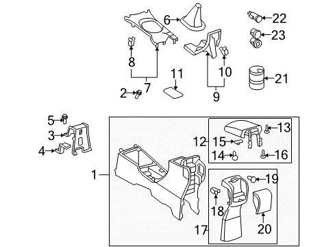 2009 Toyota Yaris Console Diagram