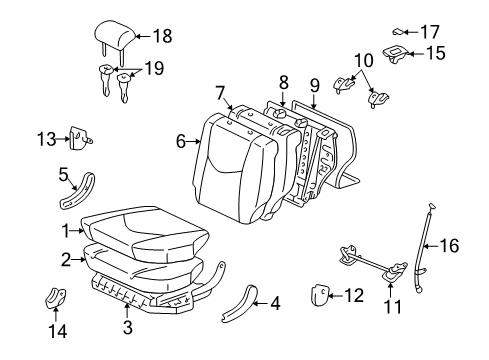 2002 Toyota Highlander Second Row Seats Diagram