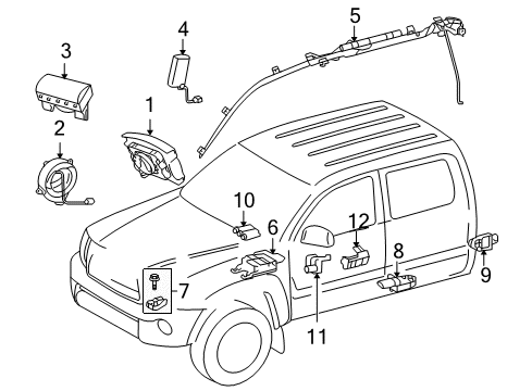 2014 Toyota Tacoma Air Bag Components Diagram