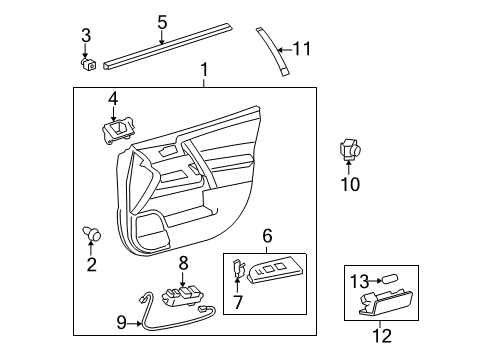 2013 Toyota Highlander Front Door Diagram 3 - Thumbnail