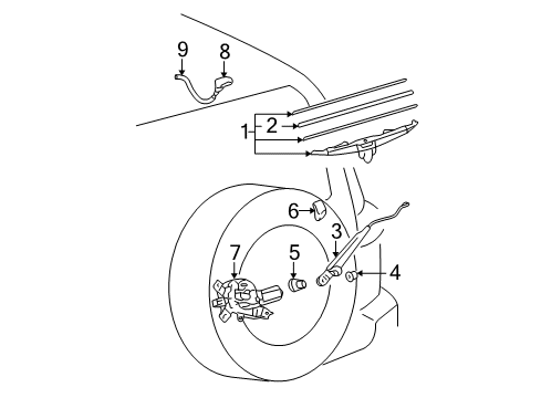 2013 Toyota FJ Cruiser Back Door - Wiper & Washer Components Diagram