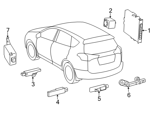 2020 Toyota RAV4 Keyless Entry Components Diagram