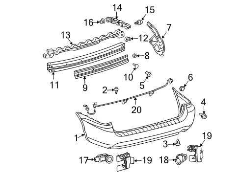 2004 Toyota Sienna Rear Bumper Diagram