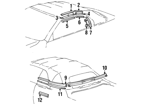 1998 Toyota Celica Exterior Trim - Convertible Top Diagram