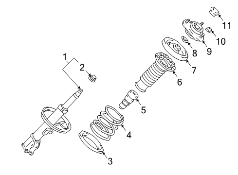 2006 Toyota Matrix Struts & Components - Front Diagram 2 - Thumbnail