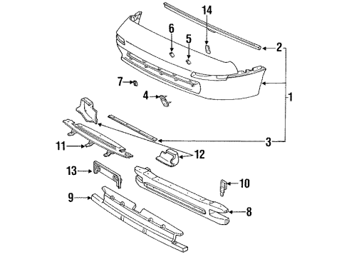 1994 Toyota MR2 Front Bumper Diagram