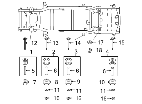 2022 Toyota 4Runner Frame & Components, Trailer Hitch Components Diagram 2 - Thumbnail