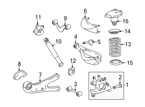 2016 Toyota Highlander Arm Assembly, Trailing, Rear Driver Side Diagram for 48780-0E060