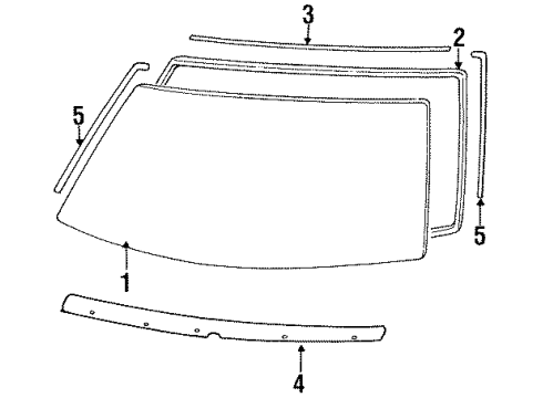 1988 Toyota Celica Windshield Glass, Reveal Moldings Diagram