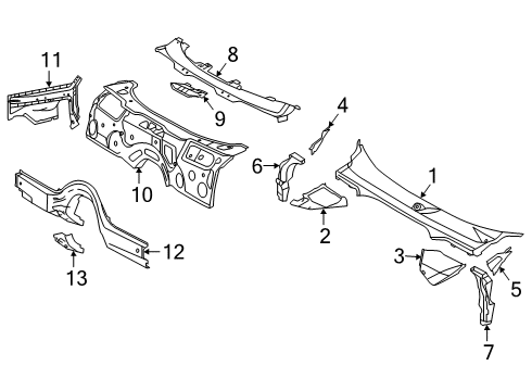 2024 Toyota GR Supra Cowl Diagram