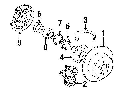 1991 Toyota Camry Sensor, Speed, Rear Driver Side Diagram for 89546-32010
