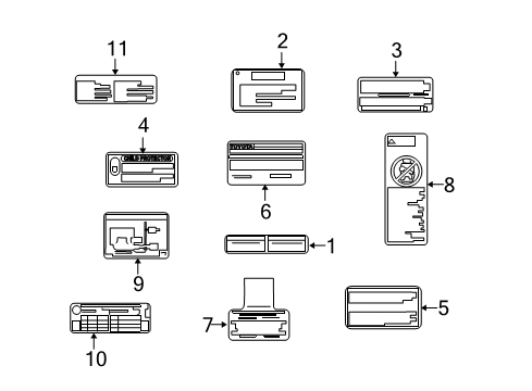 2009 Scion xD Information Labels Diagram