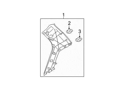 2009 Toyota Yaris Interior Trim - Quarter Panels Diagram 2 - Thumbnail