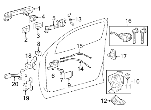 2023 Toyota Sequoia Front Door Diagram