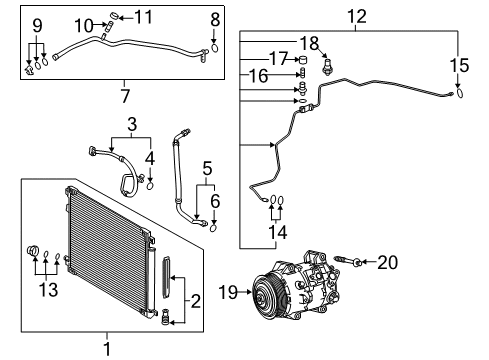 2018 Toyota Camry A/C Condenser, Compressor & Lines Diagram 2 - Thumbnail