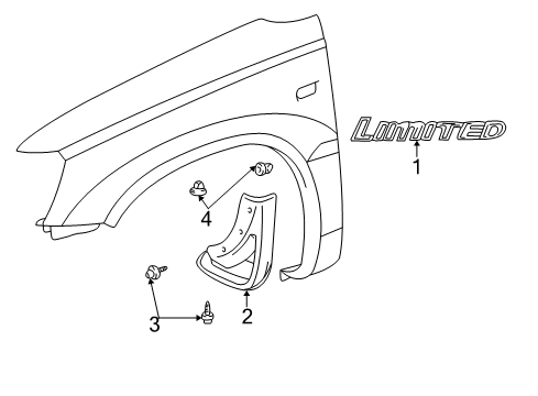 2004 Toyota Highlander Exterior Trim - Fender Diagram