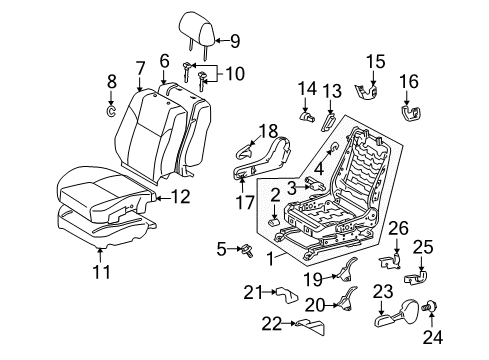 2005 Scion tC Front Seat Components Diagram 2 - Thumbnail