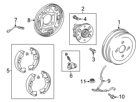2016 Toyota Prius C Backing Plate, Rear Passenger Side Diagram for 47043-52120