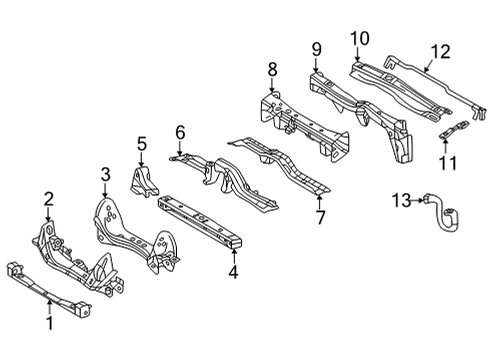 2024 Toyota Tundra Crossmembers & Components Diagram 1 - Thumbnail