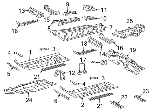 Pan Sub-Assembly, Center Floor, Front Diagram for 58202-33040
