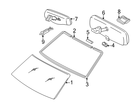 2006 Toyota Tundra Mirror Inside, Rear Inner Diagram for 87810-0C020