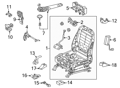 Bracket Sub-Assembly, Seat Frame Set Diagram for 72403-60020