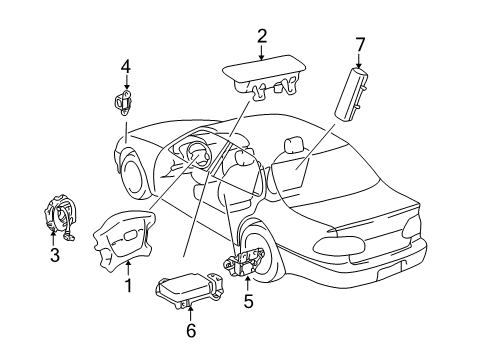 2002 Toyota Prius Air Bag Components Diagram