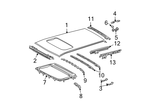Bracket, Dome Lamp Diagram for 63138-12011