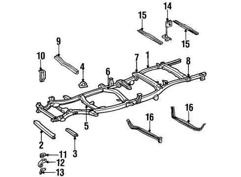 1998 Toyota T100 Frame & Components Diagram 3 - Thumbnail