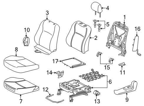 2013 Toyota Yaris Driver Seat Components Diagram 1 - Thumbnail